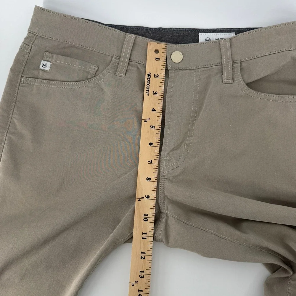 AG Everett Slim Straight Pants Mens 33 Khaki Tan Italian Fabric 5-Pocket Pant